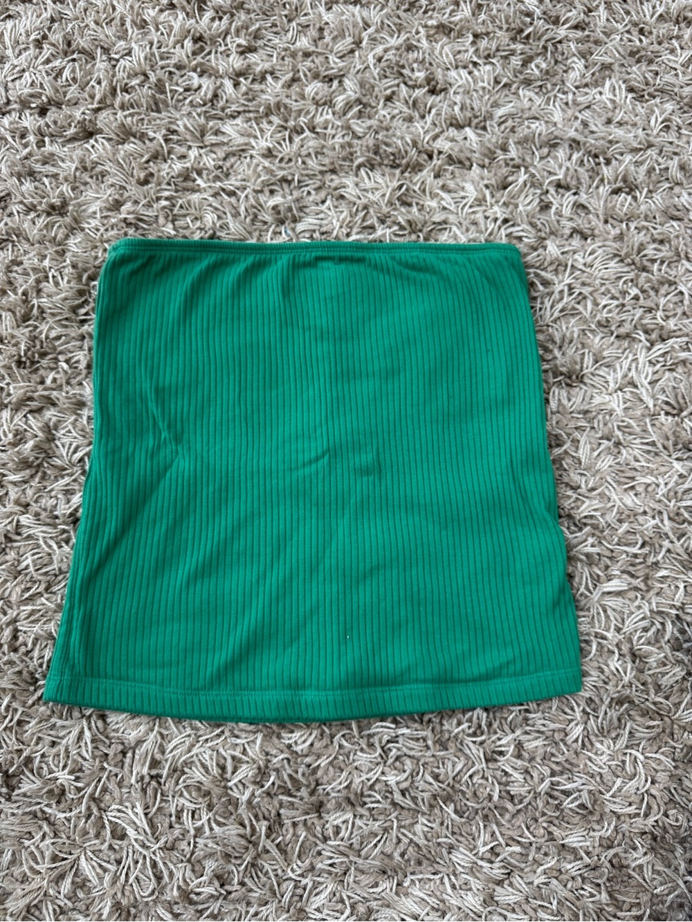 Green Ribbed Tube Top